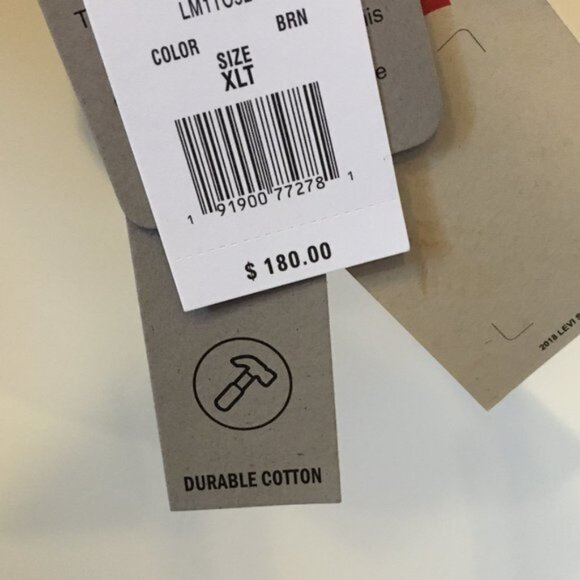 Men's TALL Size Levi's Sherpa-Lined Workwear Bomber Work Jacket Coat Brown XLT - Picture 2 of 13